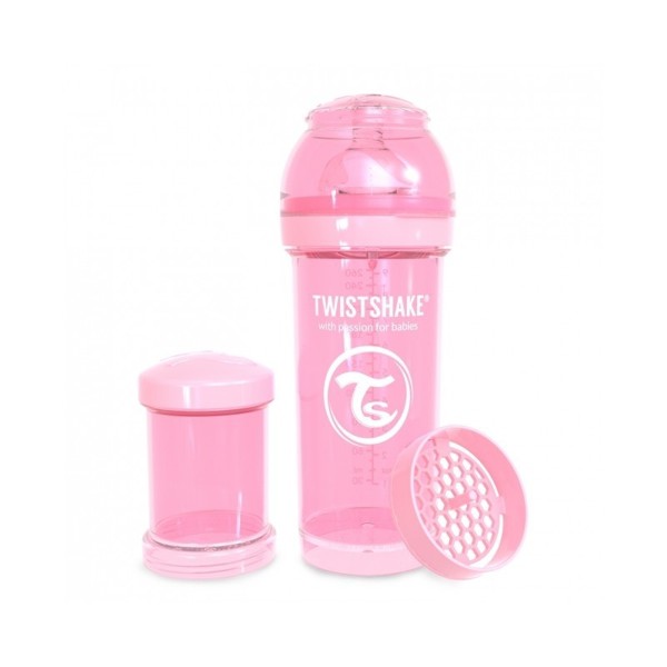 Twistshake boca anti-colic 260ml roze